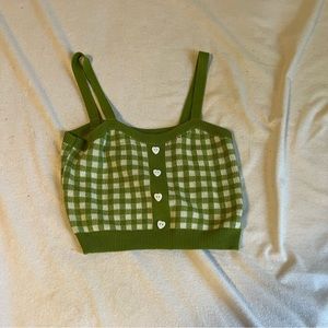 Green and white checkered croptop